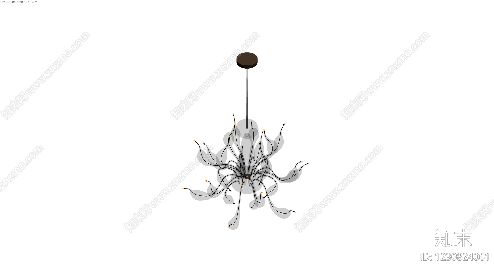 多头艺术吊灯3D模型下载【ID:1230824061】