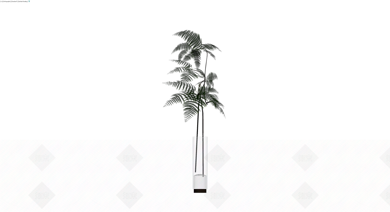 玻璃花瓶配蕨类盆栽3D模型下载【ID:1230565801】