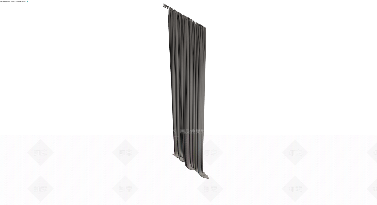 灰色褶皱布艺窗帘3D模型下载【ID:1230634004】