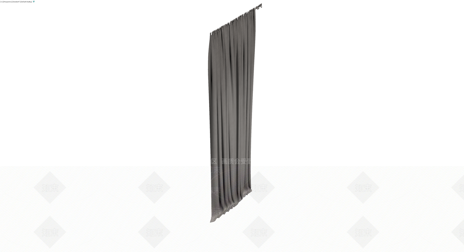 灰色褶皱布艺窗帘3D模型下载【ID:1230634004】