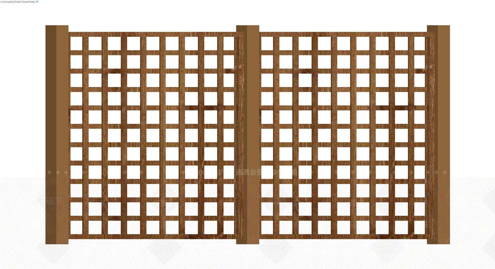 木质双开格栅门3D模型下载【ID:1230719930】