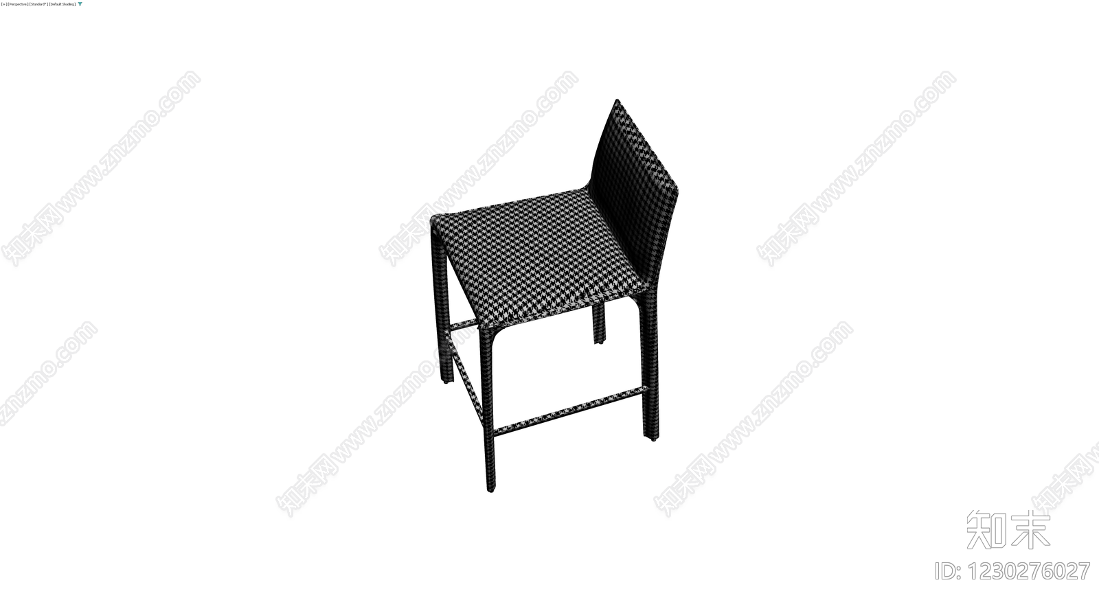 千鸟格高脚椅3D模型下载【ID:1230276027】