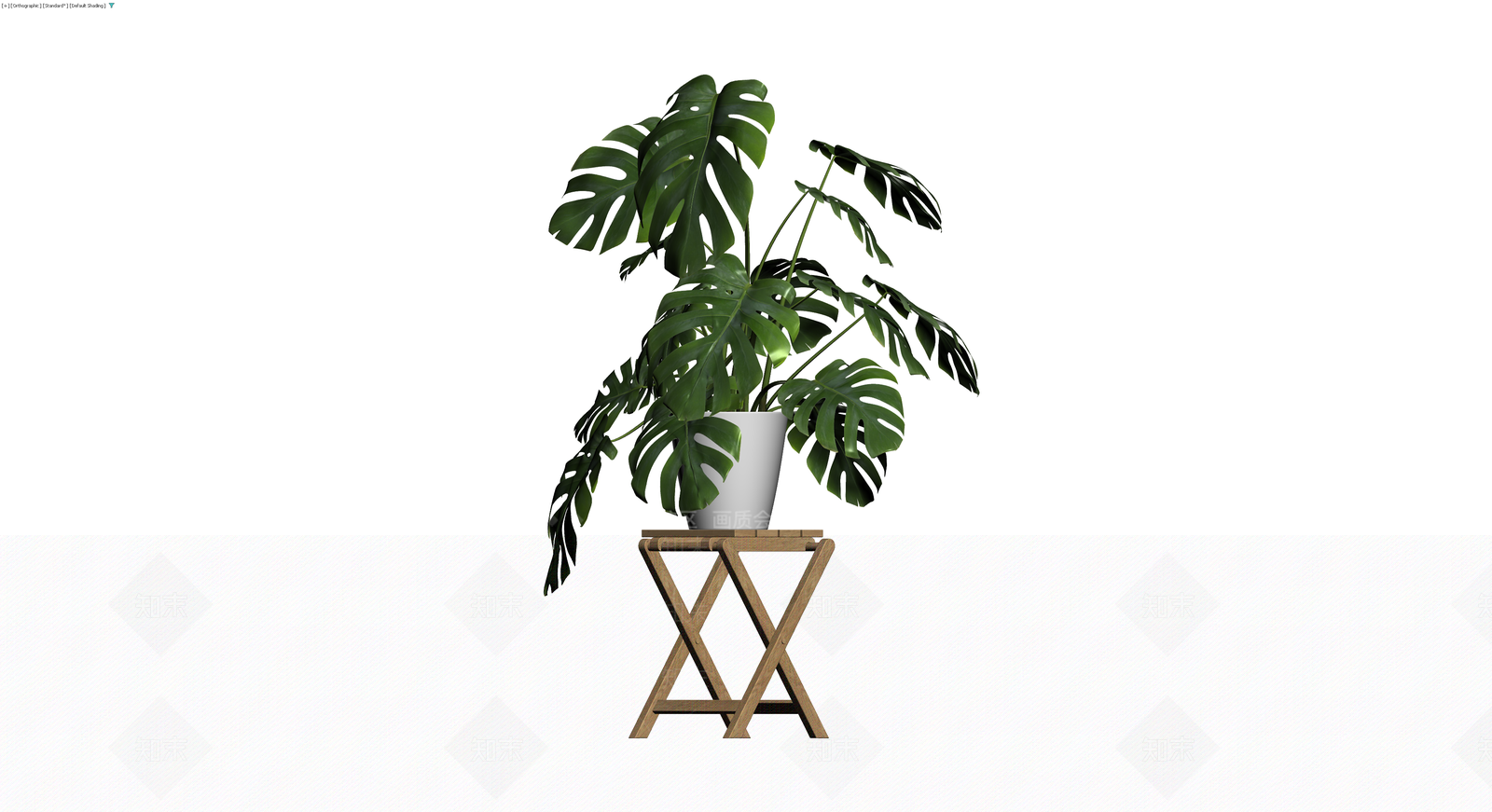 龟背竹盆栽配木架3D模型下载【ID:1229875057】