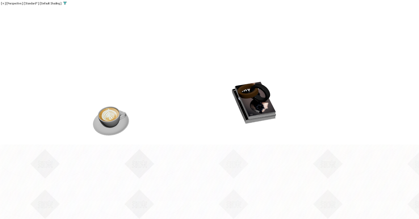 咖啡杯碟与书籍组合3D模型下载【ID:1229582026】
