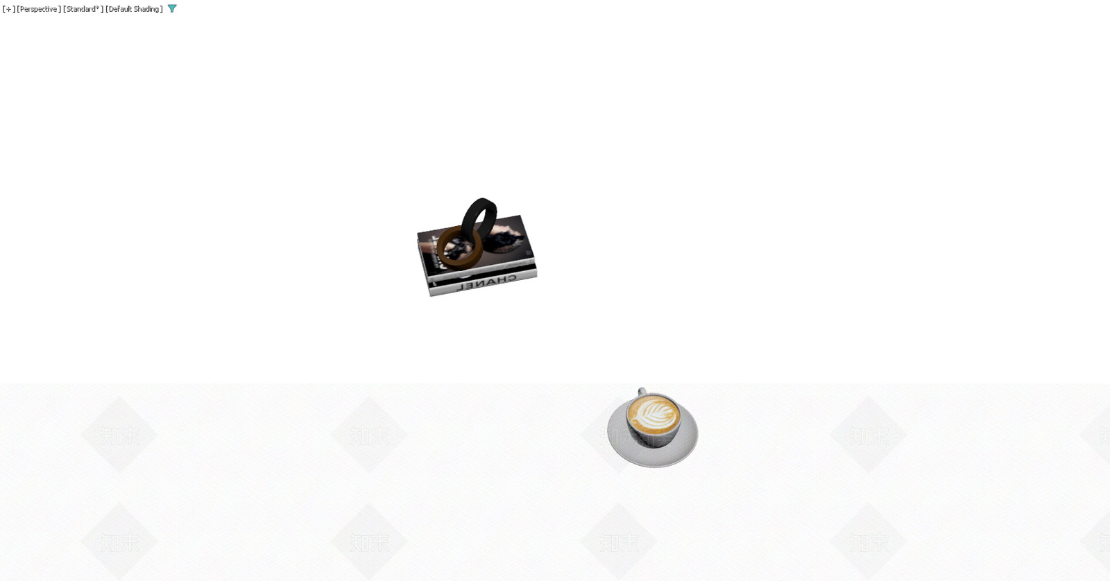 咖啡杯碟与书籍组合3D模型下载【ID:1229582026】