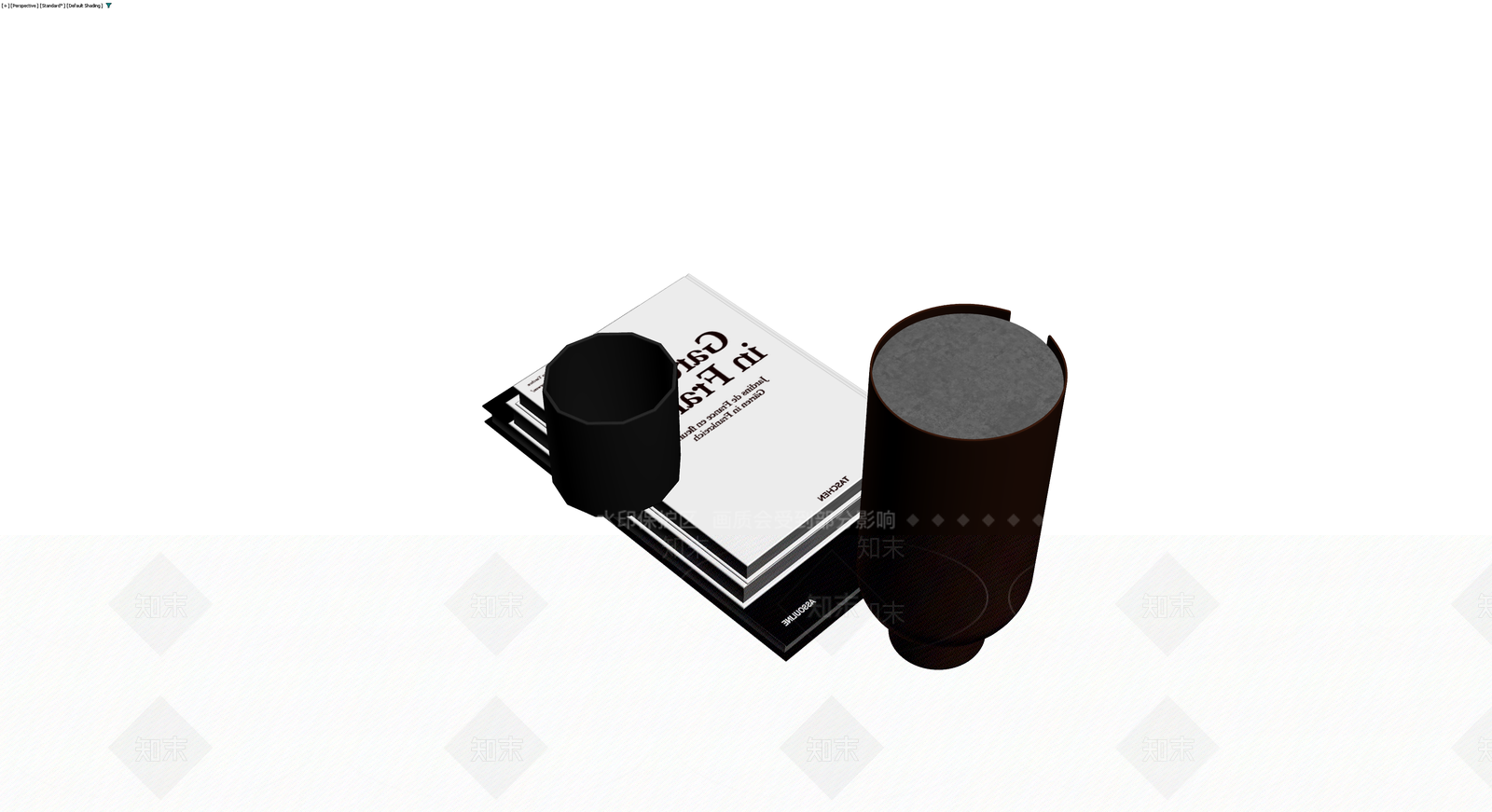 书籍与器皿组合3D模型下载【ID:1230337613】