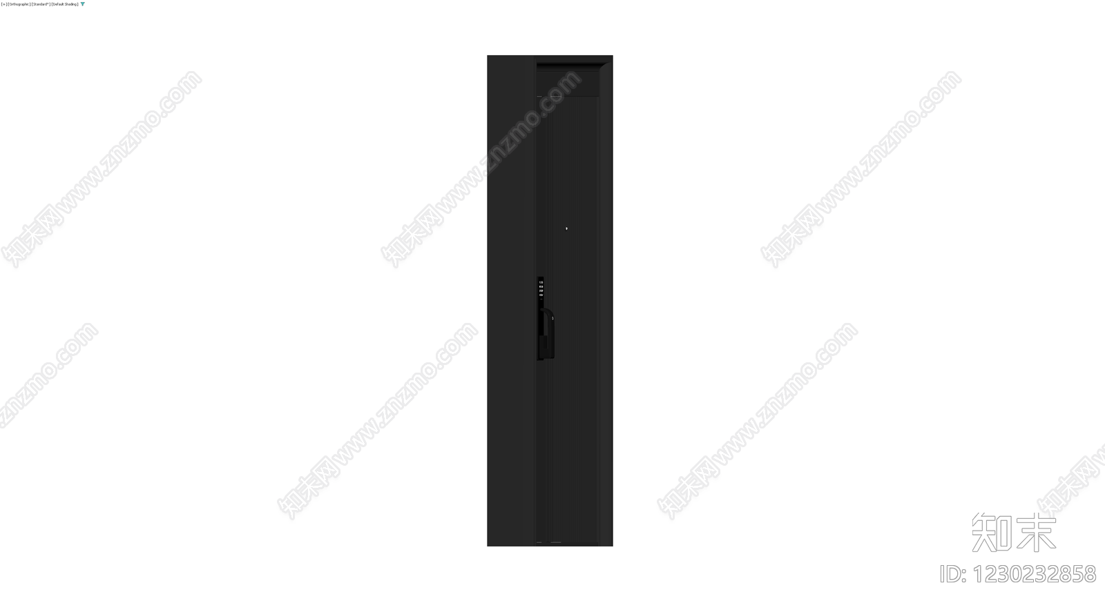 黑色竖纹智能防盗门3D模型下载【ID:1230232858】
