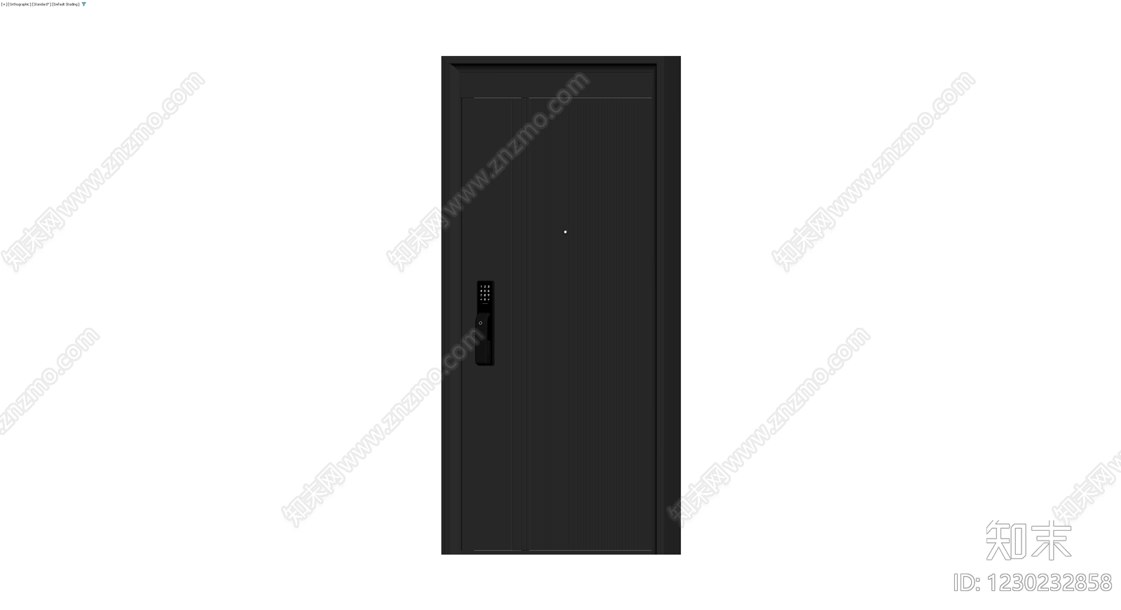黑色竖纹智能防盗门3D模型下载【ID:1230232858】
