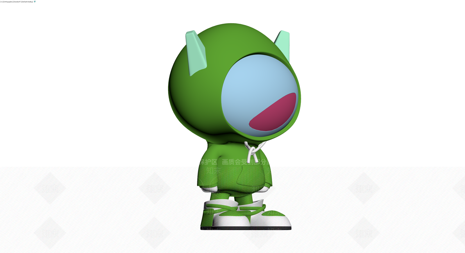 绿色卡通连帽人偶模型3D模型下载【ID:1229627541】