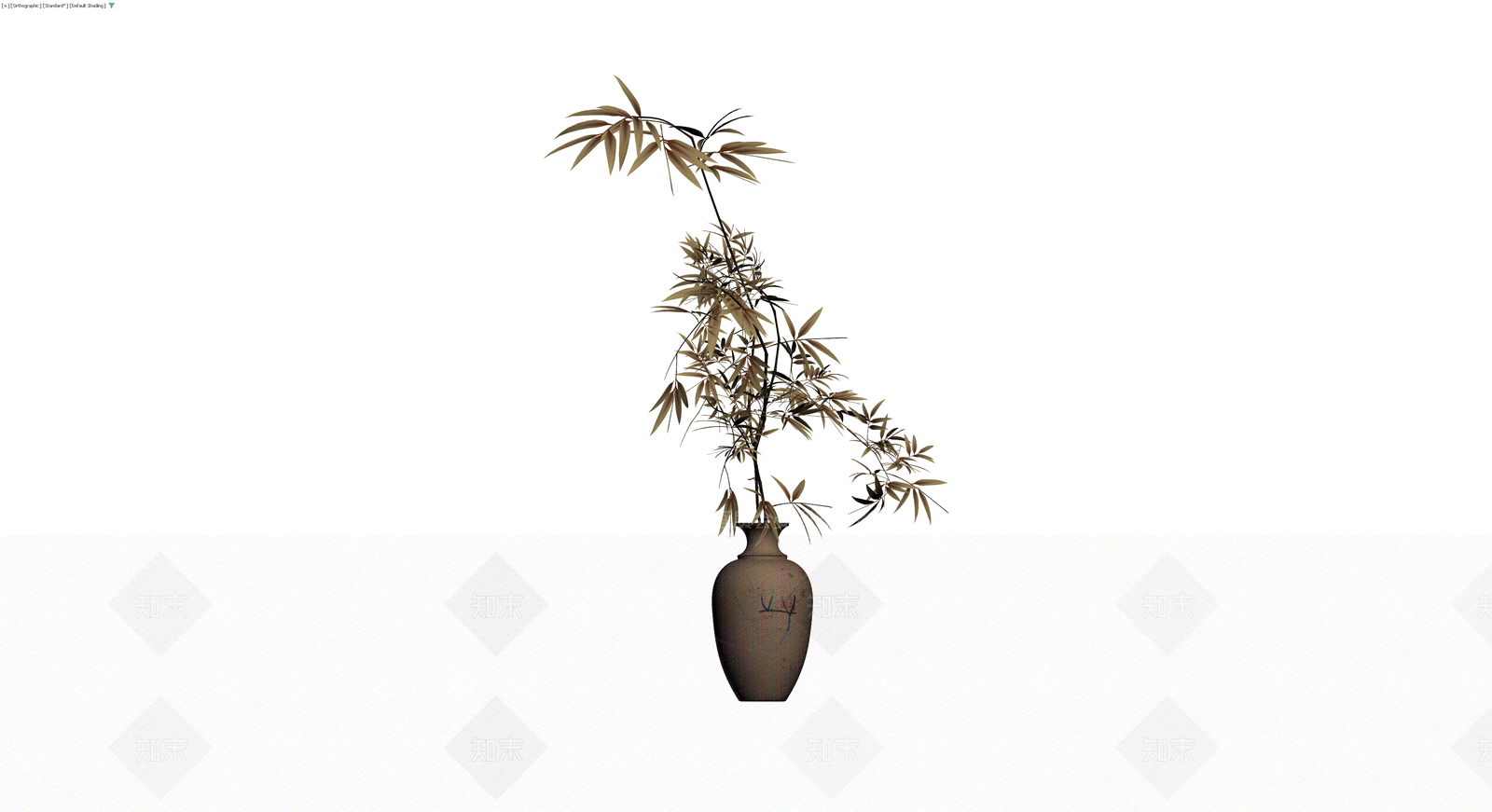 陶瓷花瓶插竹盆栽3D模型下载【ID:1230645262】