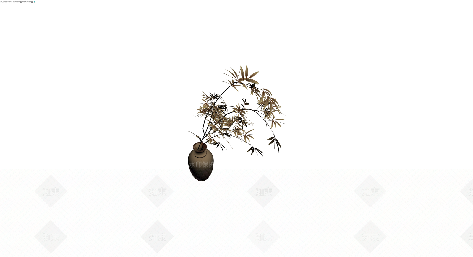 陶瓷花瓶插竹盆栽3D模型下载【ID:1230645262】