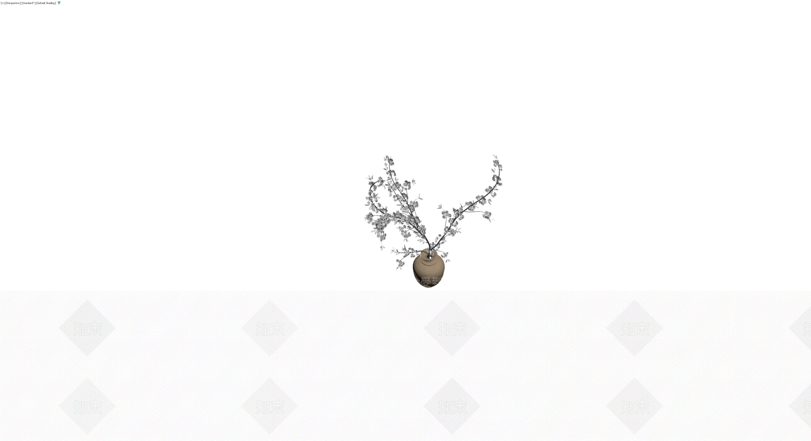 陶罐插枝盆栽3D模型下载【ID:1230169122】