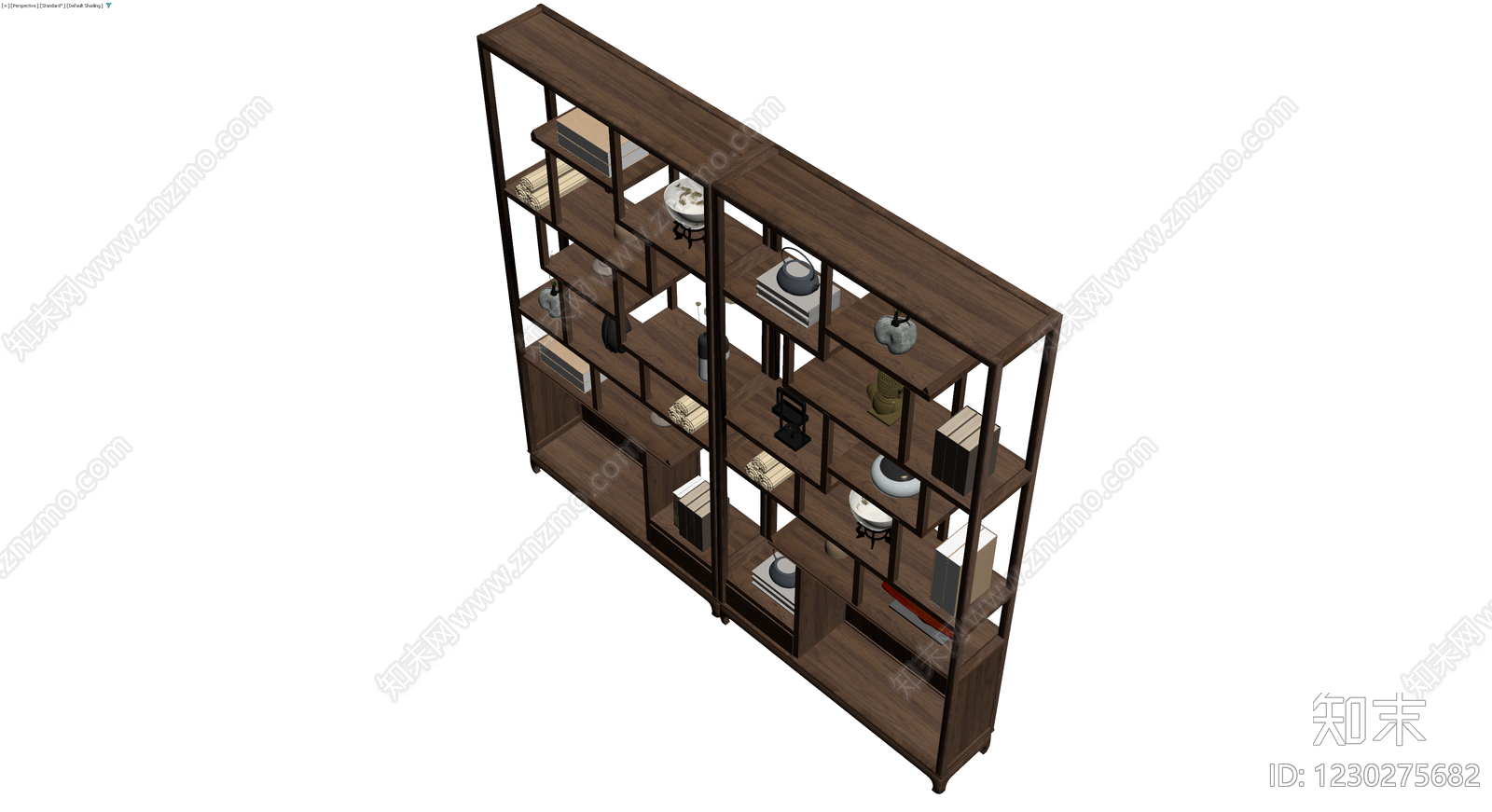 新中式多宝阁陈列架3D模型下载【ID:1230275682】