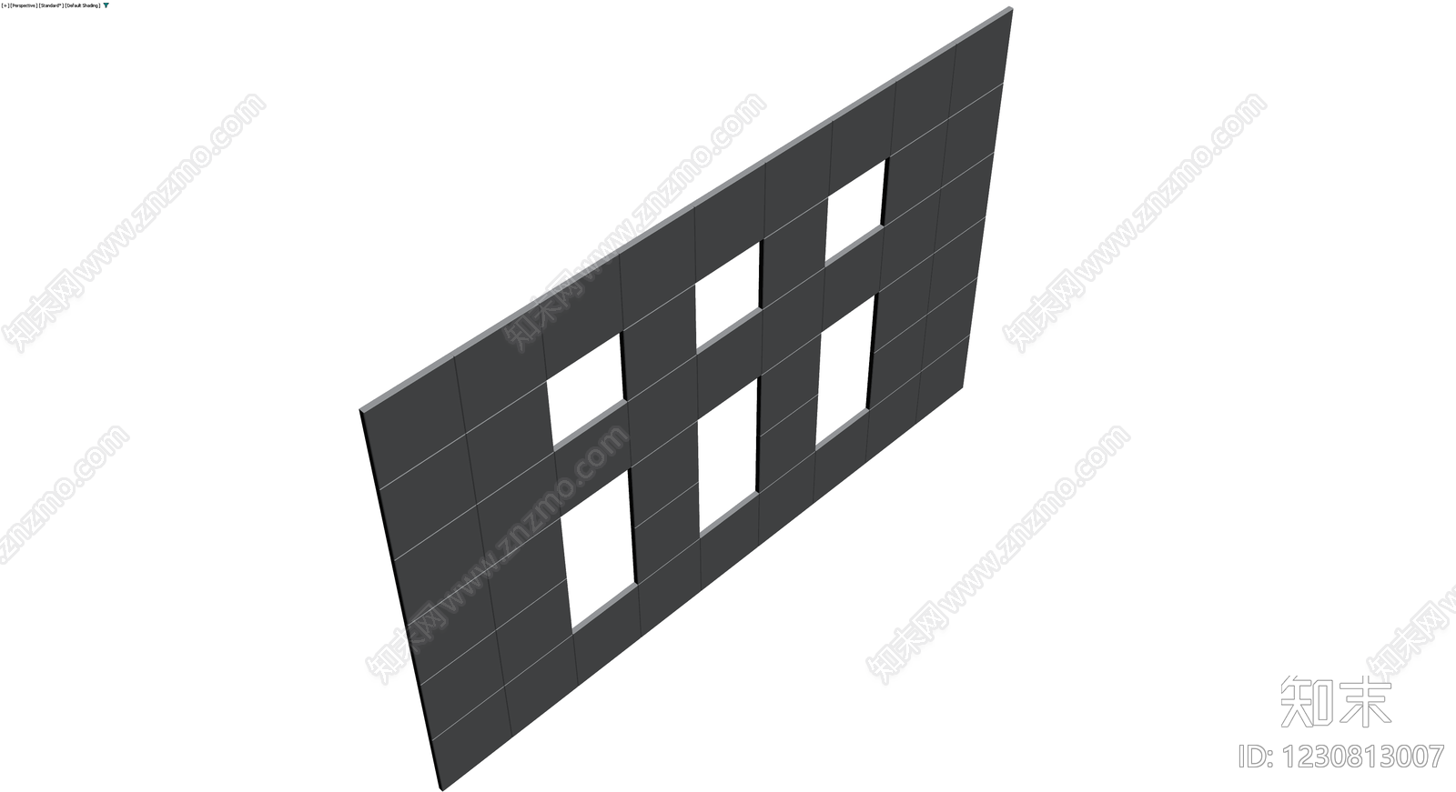 深灰色镂空隔断墙3D模型下载【ID:1230813007】