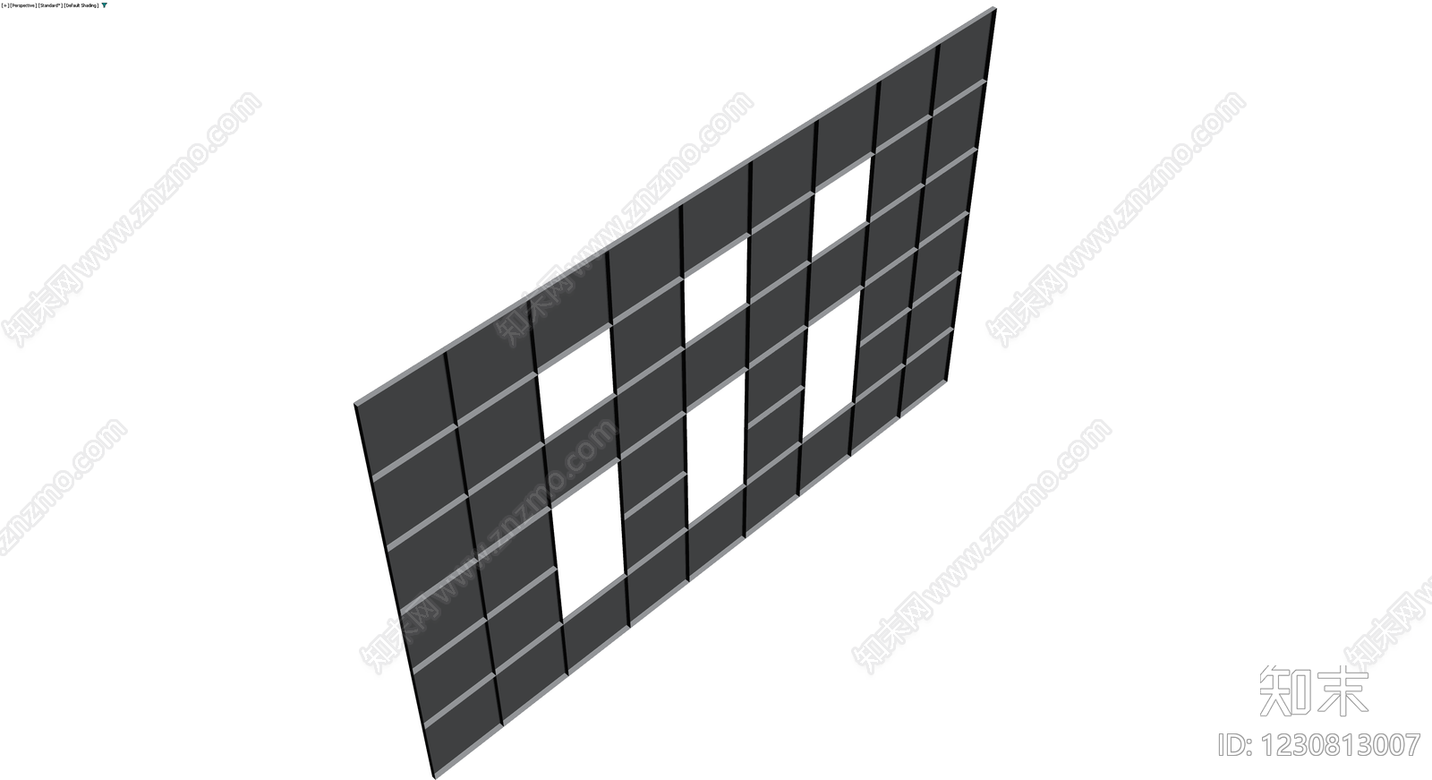 深灰色镂空隔断墙3D模型下载【ID:1230813007】