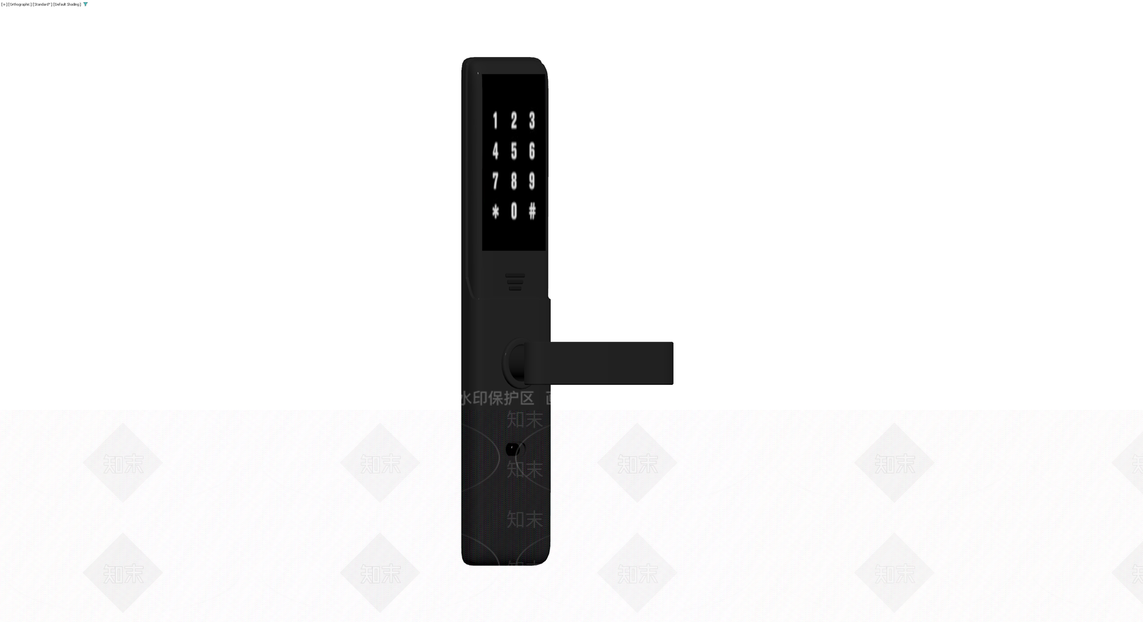 黑色智能门锁3D模型下载【ID:1230329933】