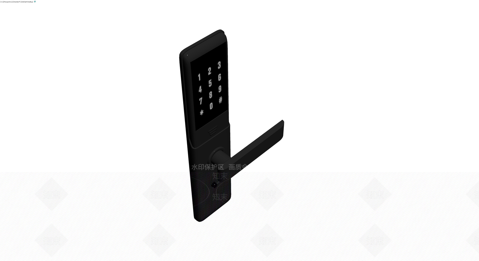 黑色智能门锁3D模型下载【ID:1230329933】