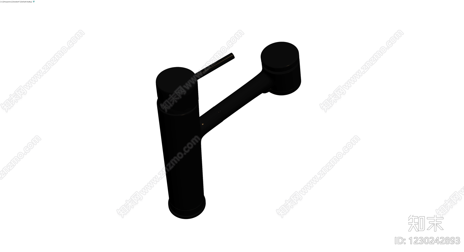 黑色单柄高颈水龙头3D模型下载【ID:1230242893】