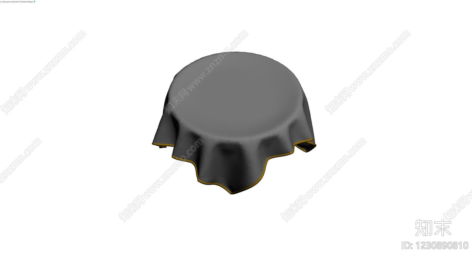 圆形餐桌配灰色桌布3D模型下载【ID:1230890810】
