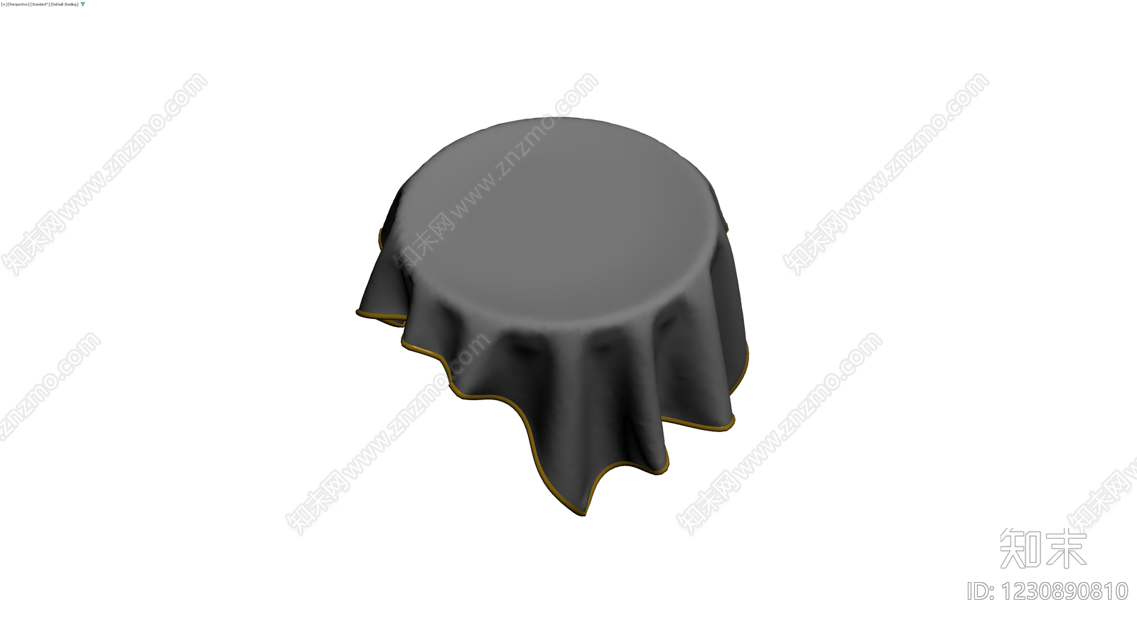 圆形餐桌配灰色桌布3D模型下载【ID:1230890810】