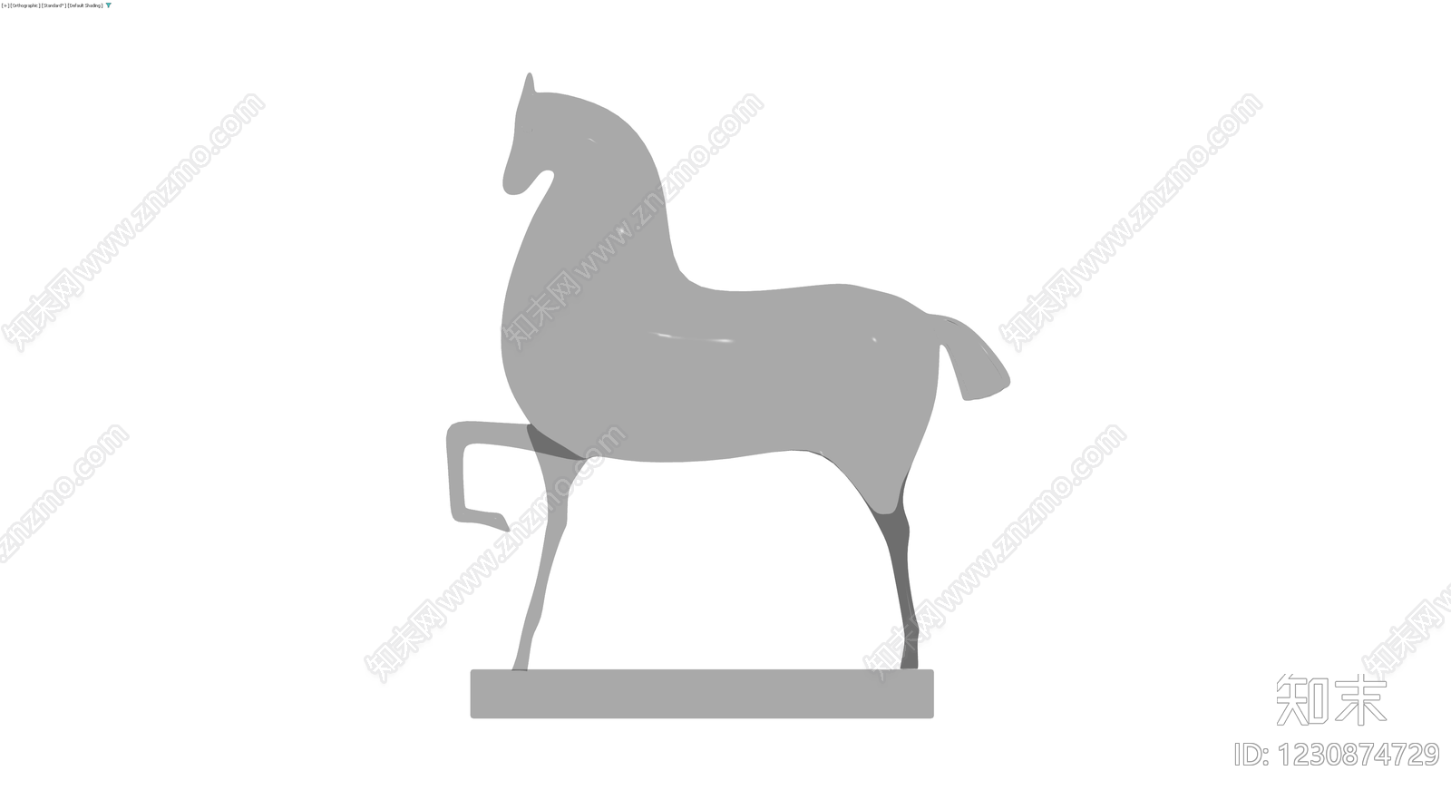灰色马雕塑模型3D模型下载【ID:1230874729】