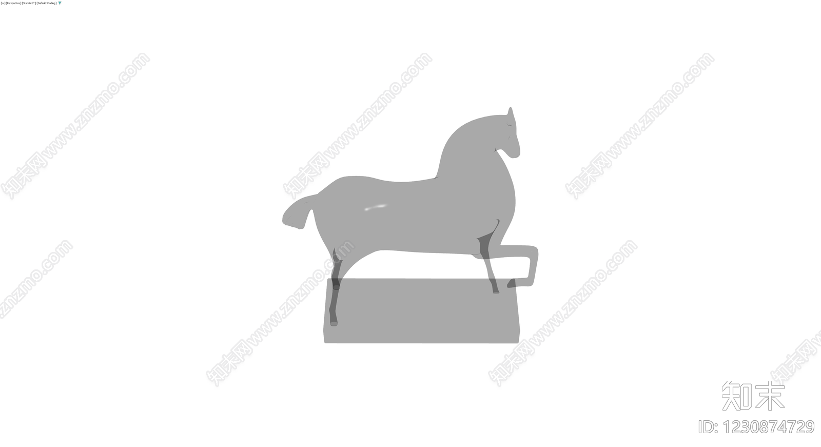 灰色马雕塑模型3D模型下载【ID:1230874729】