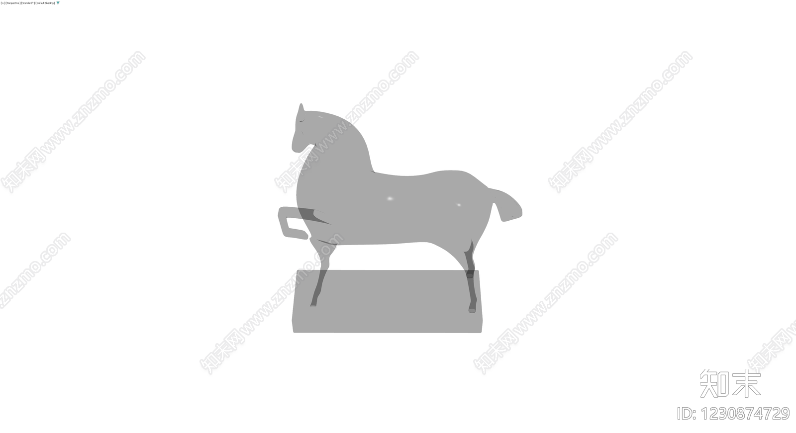 灰色马雕塑模型3D模型下载【ID:1230874729】