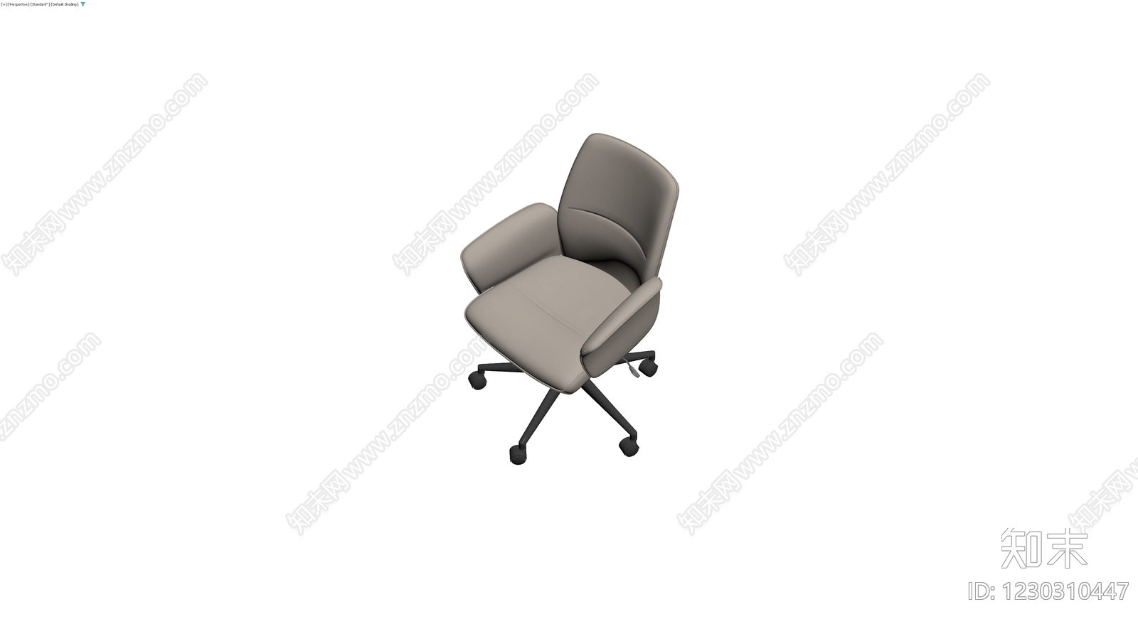 现代灰色办公转椅3D模型下载【ID:1230310447】