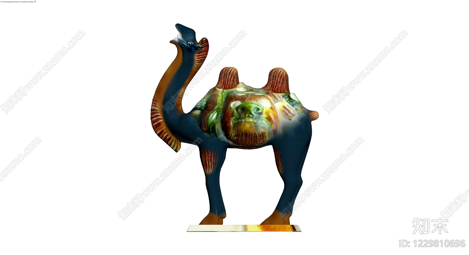 彩绘双峰骆驼雕塑3D模型下载【ID:1229810696】