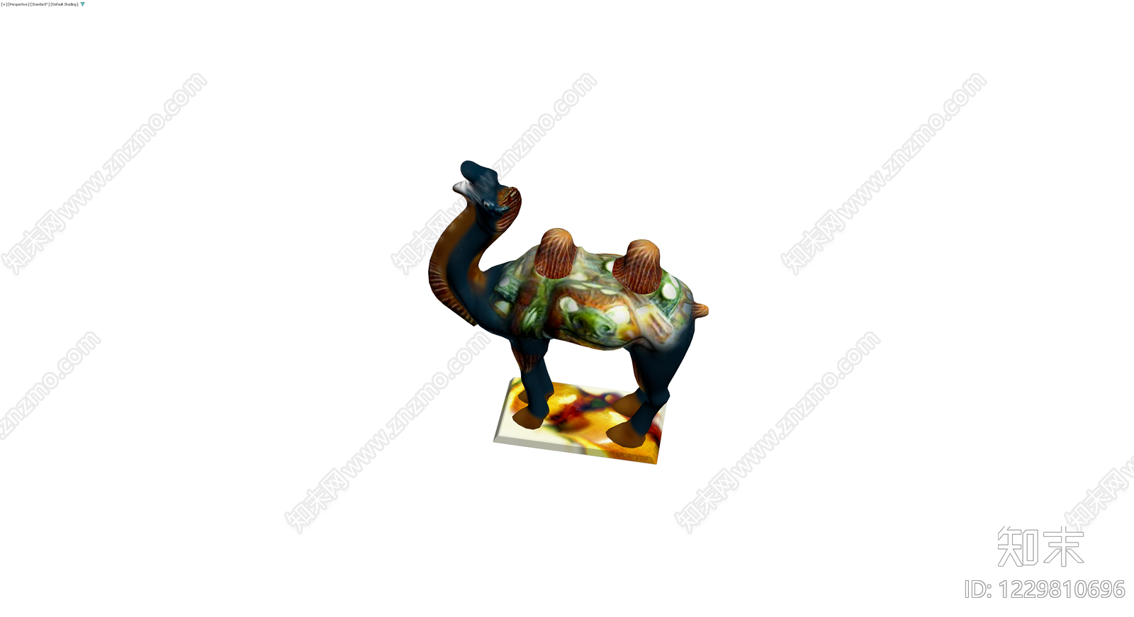 彩绘双峰骆驼雕塑3D模型下载【ID:1229810696】