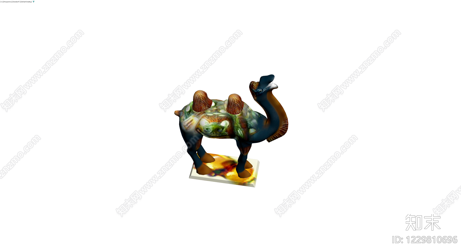 彩绘双峰骆驼雕塑3D模型下载【ID:1229810696】