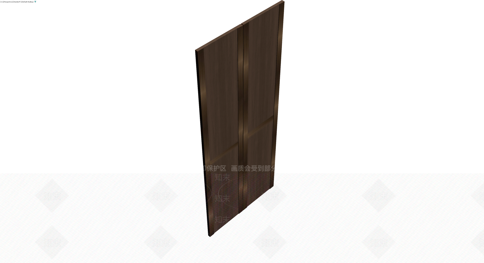 深色木纹四门衣柜3D模型下载【ID:1230720777】