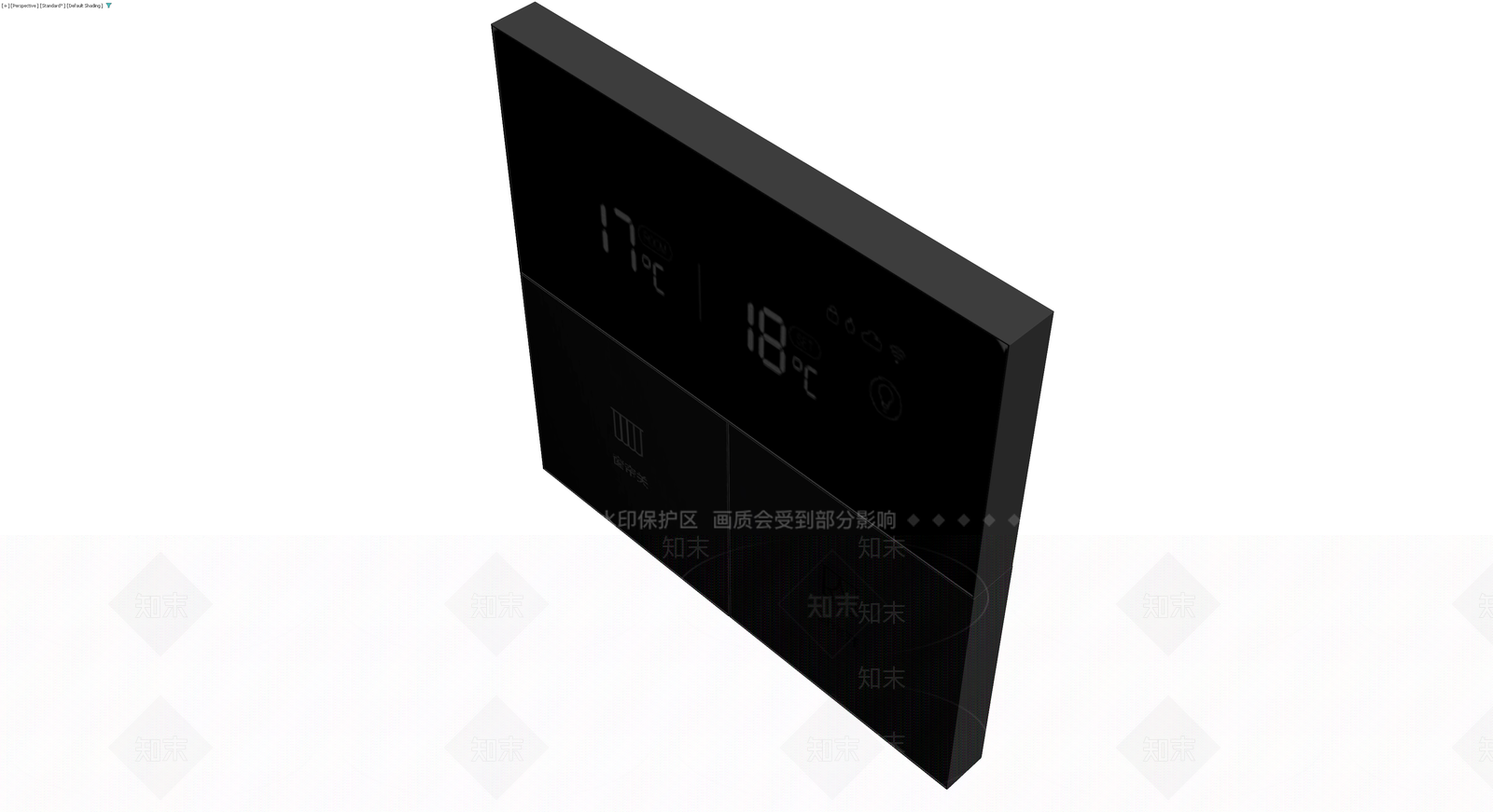 黑色智能温控面板3D模型下载【ID:1229868668】