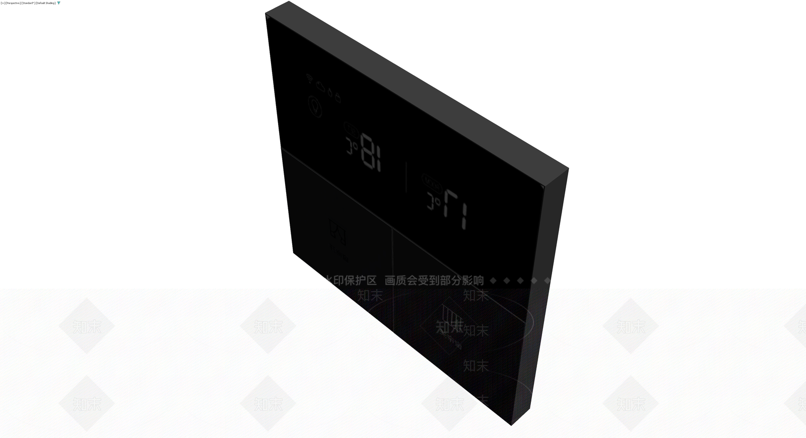 黑色智能温控面板3D模型下载【ID:1229868668】