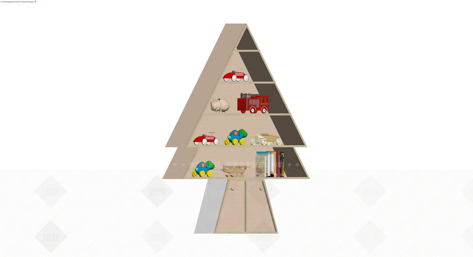 三角形玩具收纳柜3D模型下载【ID:1230536804】