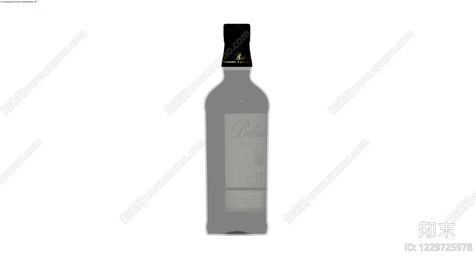 Ballantine's威士忌酒瓶模型3D模型下载【ID:1229725978】