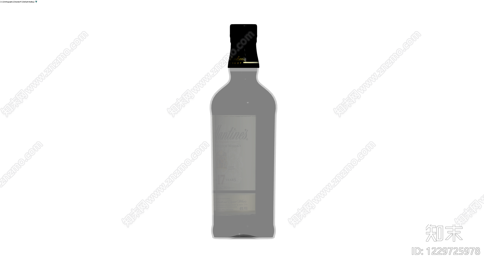 Ballantine's威士忌酒瓶模型3D模型下载【ID:1229725978】