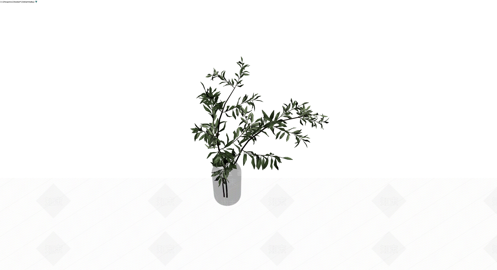 灰模橄榄枝盆栽3D模型下载【ID:1230410636】