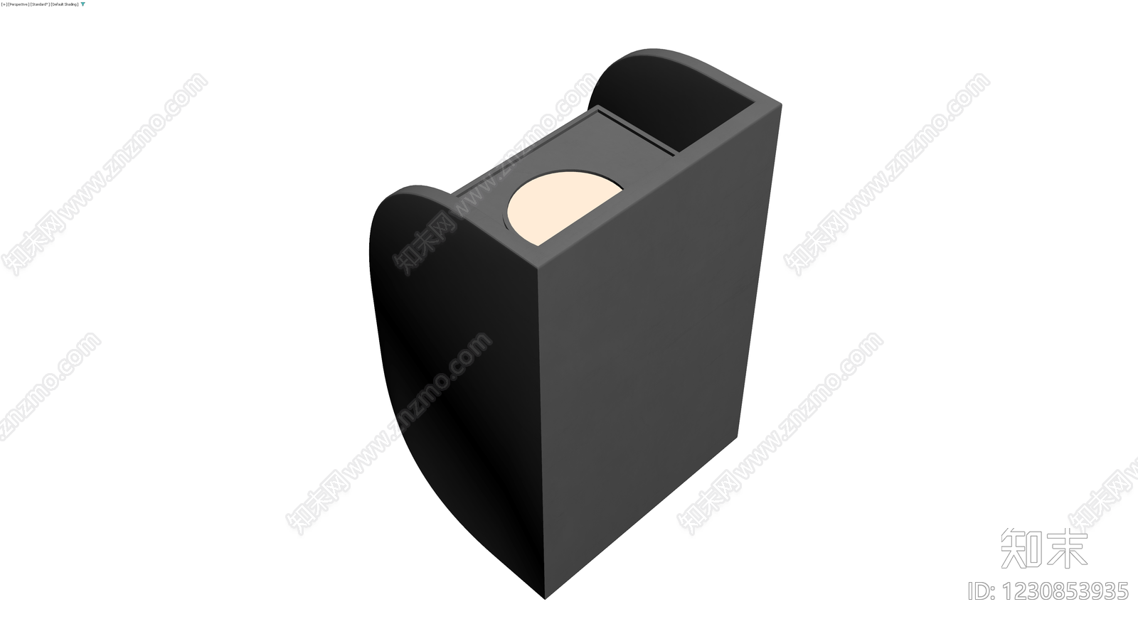 带圆孔的灰色收纳盒3D模型下载【ID:1230853935】