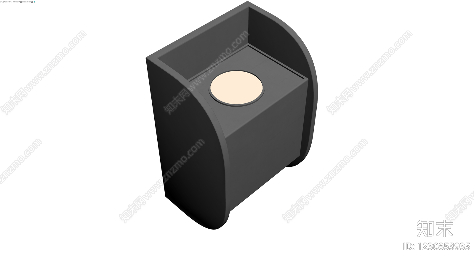 带圆孔的灰色收纳盒3D模型下载【ID:1230853935】