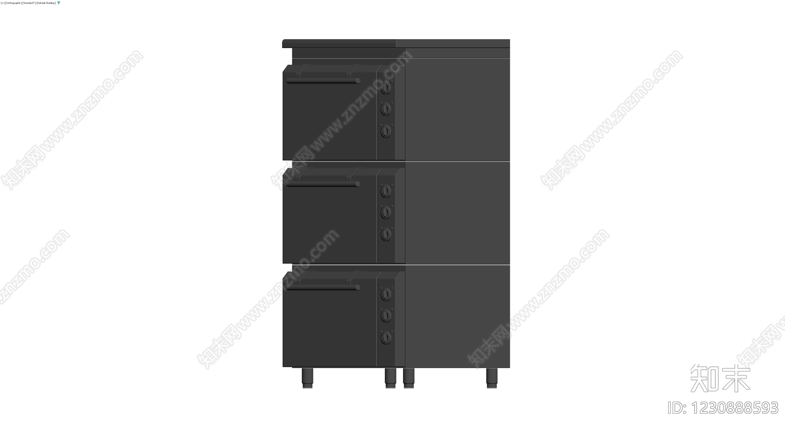 黑色三斗柜3D模型下载【ID:1230888593】