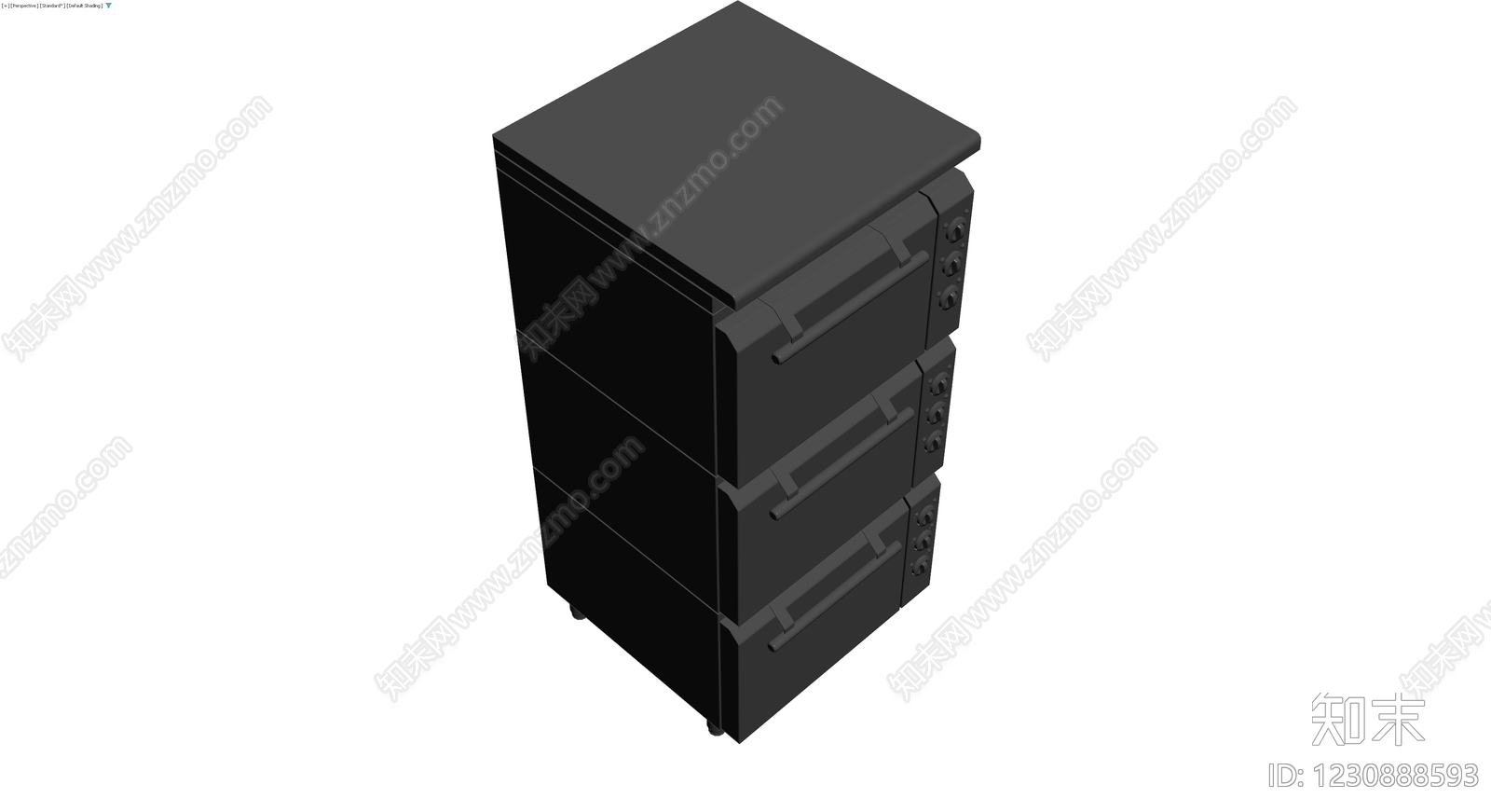 黑色三斗柜3D模型下载【ID:1230888593】