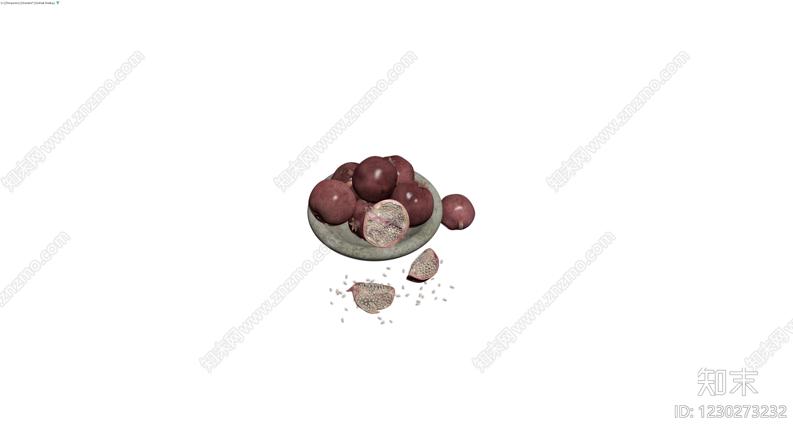 石碗石榴组合3D模型下载【ID:1230273232】