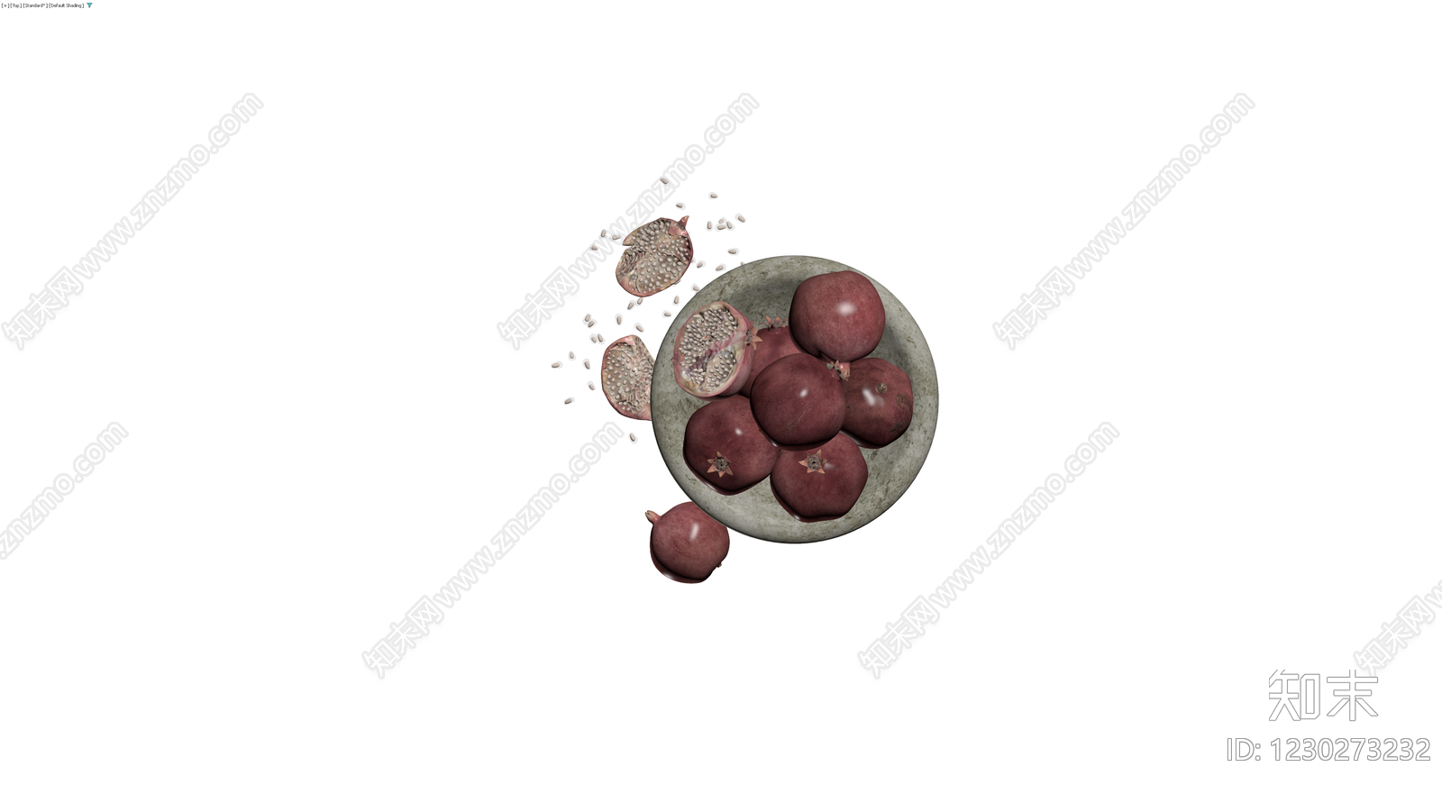 石碗石榴组合3D模型下载【ID:1230273232】