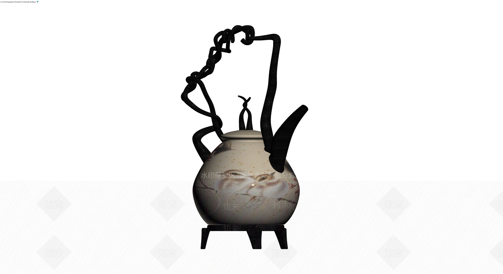 陶瓷花鸟提梁壶3D模型下载【ID:1229943535】