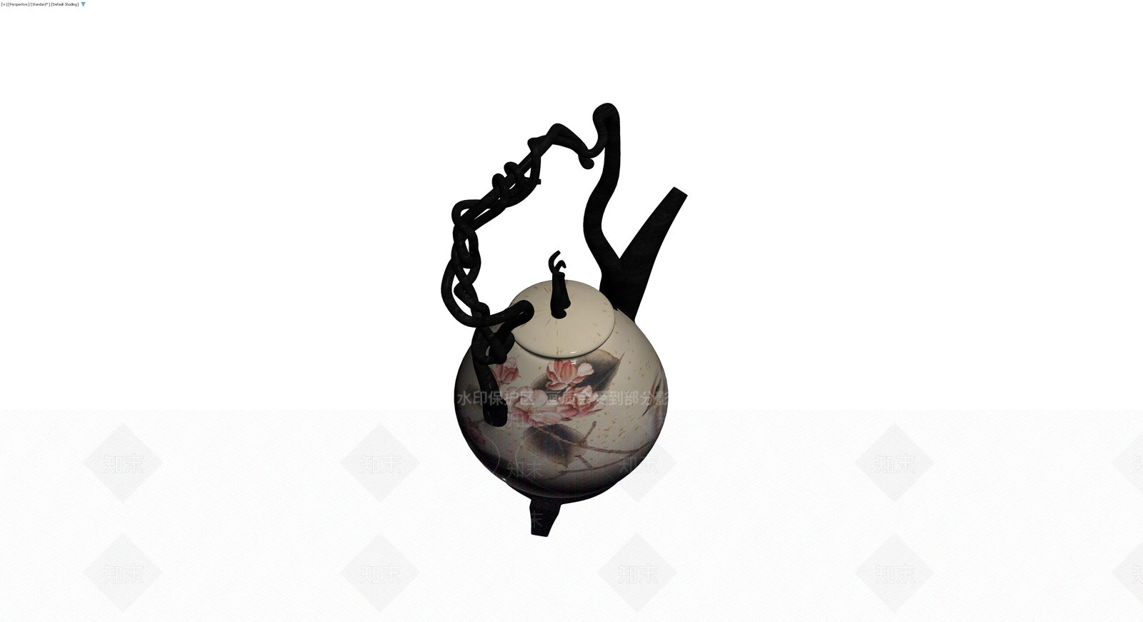 陶瓷花鸟提梁壶3D模型下载【ID:1229943535】