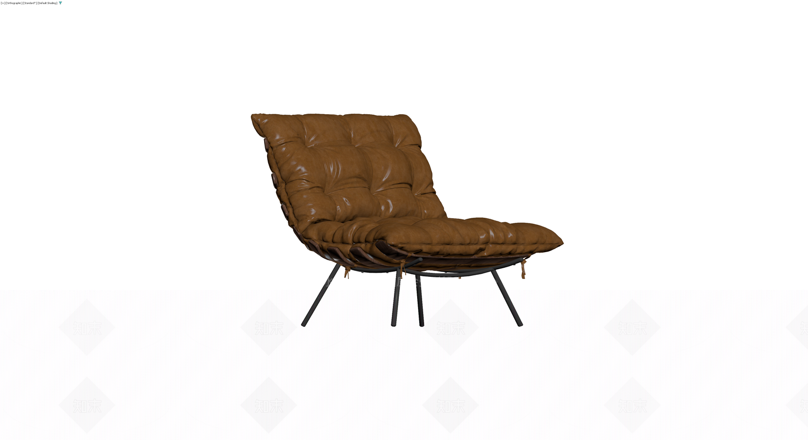 棕色皮质折叠躺椅3D模型下载【ID:1230366267】