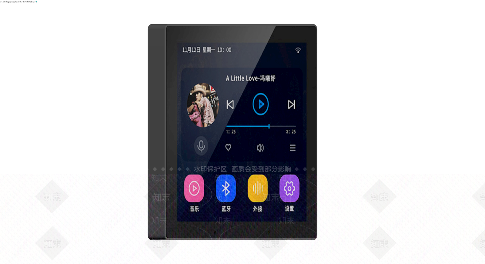 黑色智能车载触控屏3D模型下载【ID:1230605085】