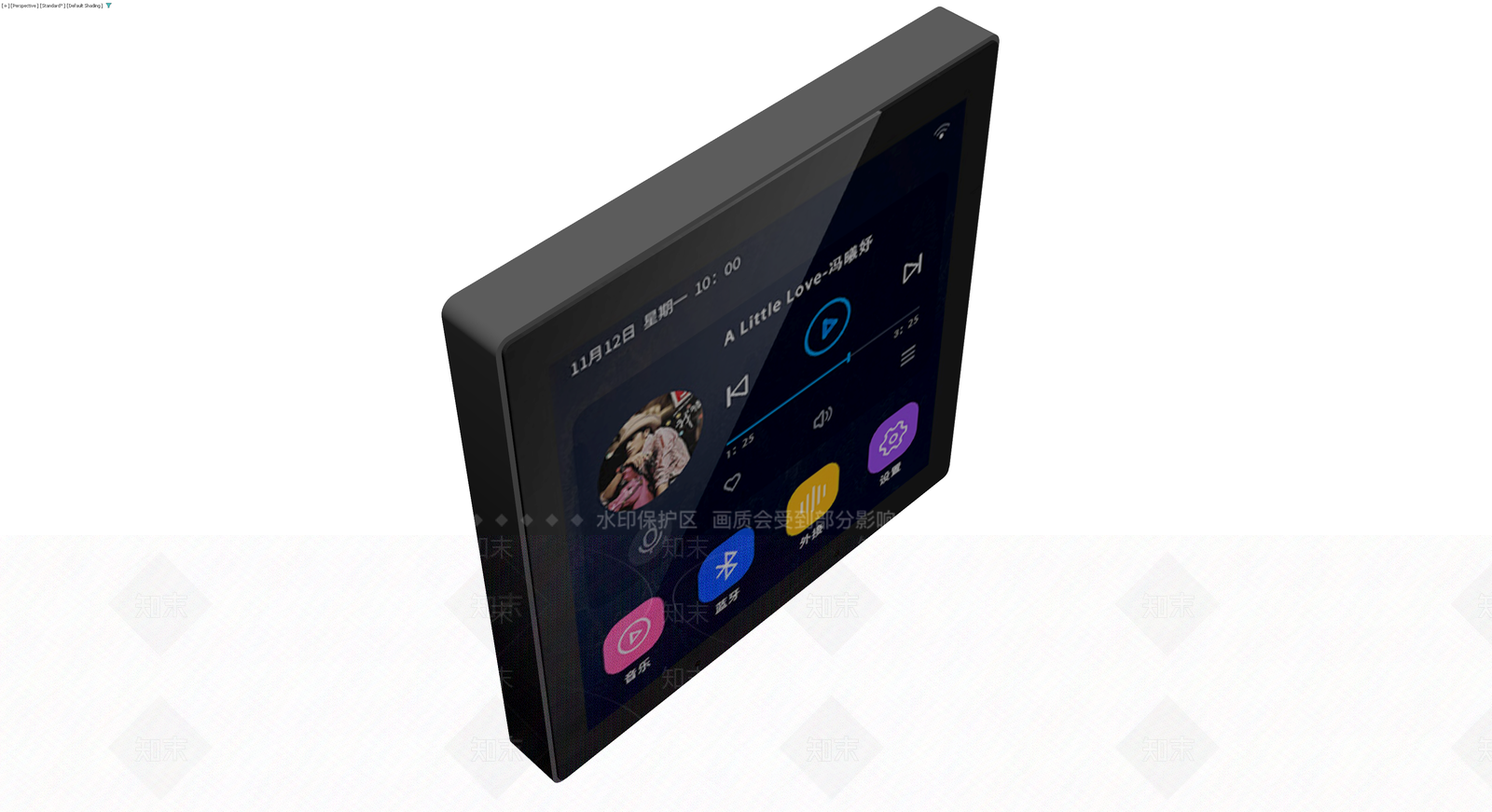 黑色智能车载触控屏3D模型下载【ID:1230605085】