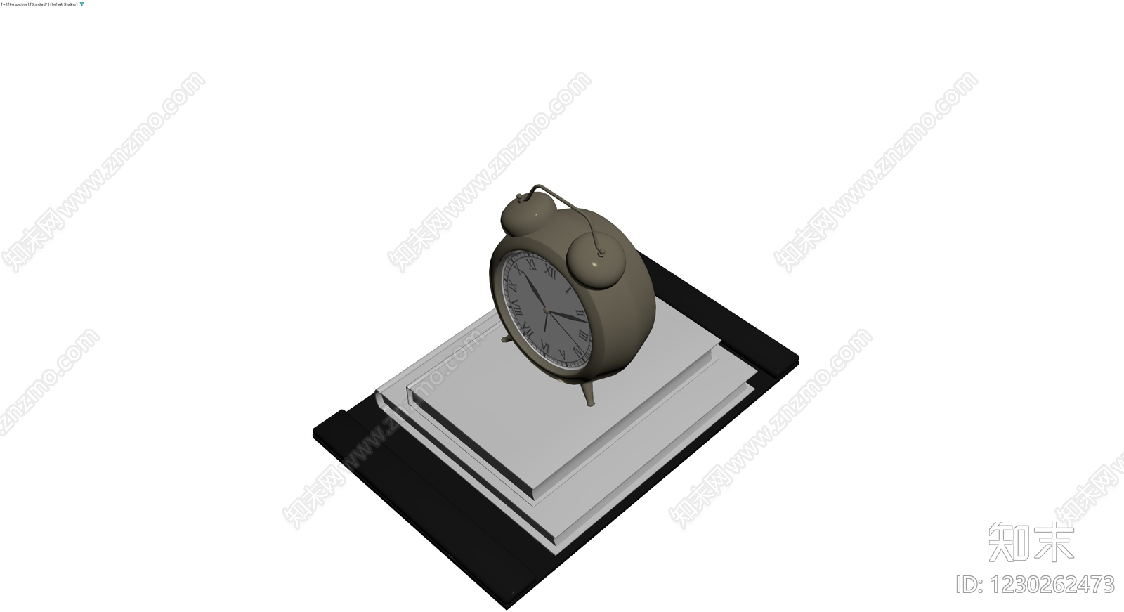 闹钟与书籍组合模型3D模型下载【ID:1230262473】